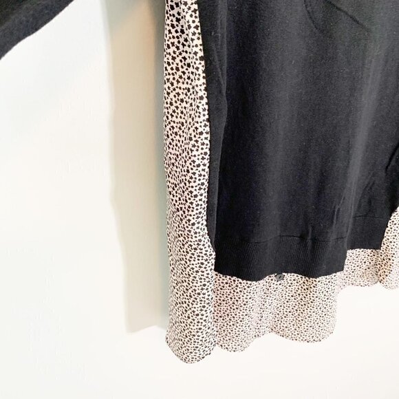 LOFT mixed materials animal print long sleeve pullover sweater - Large - Picture 2 of 7